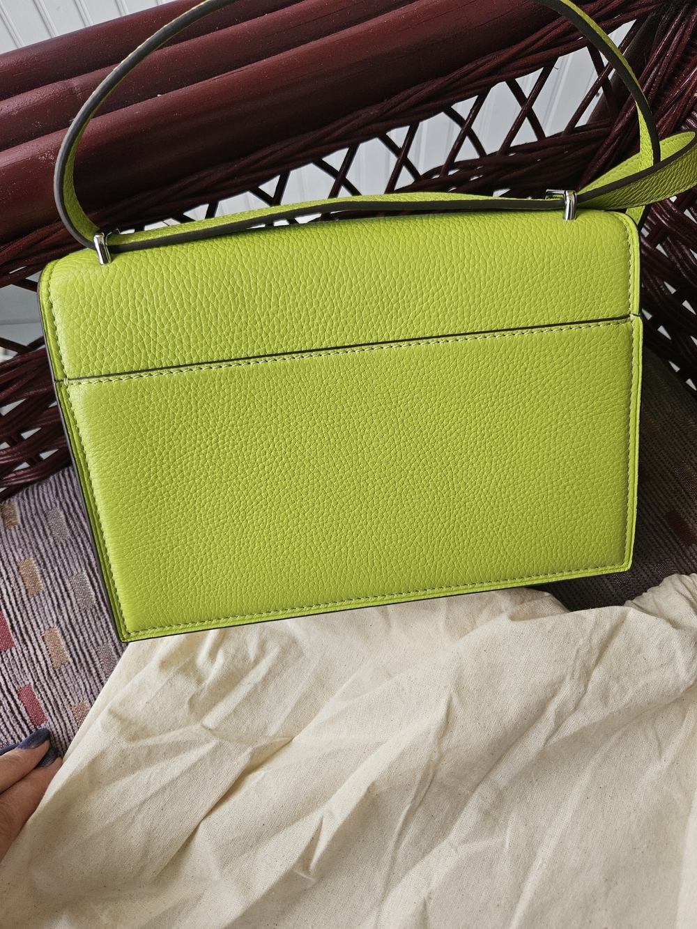 Tory Burch Miller Flap Green Leather Shoulder Bag - Picture 5 of 11